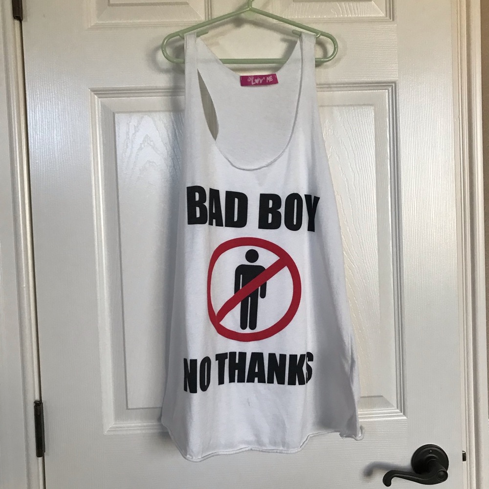White graphic tank
